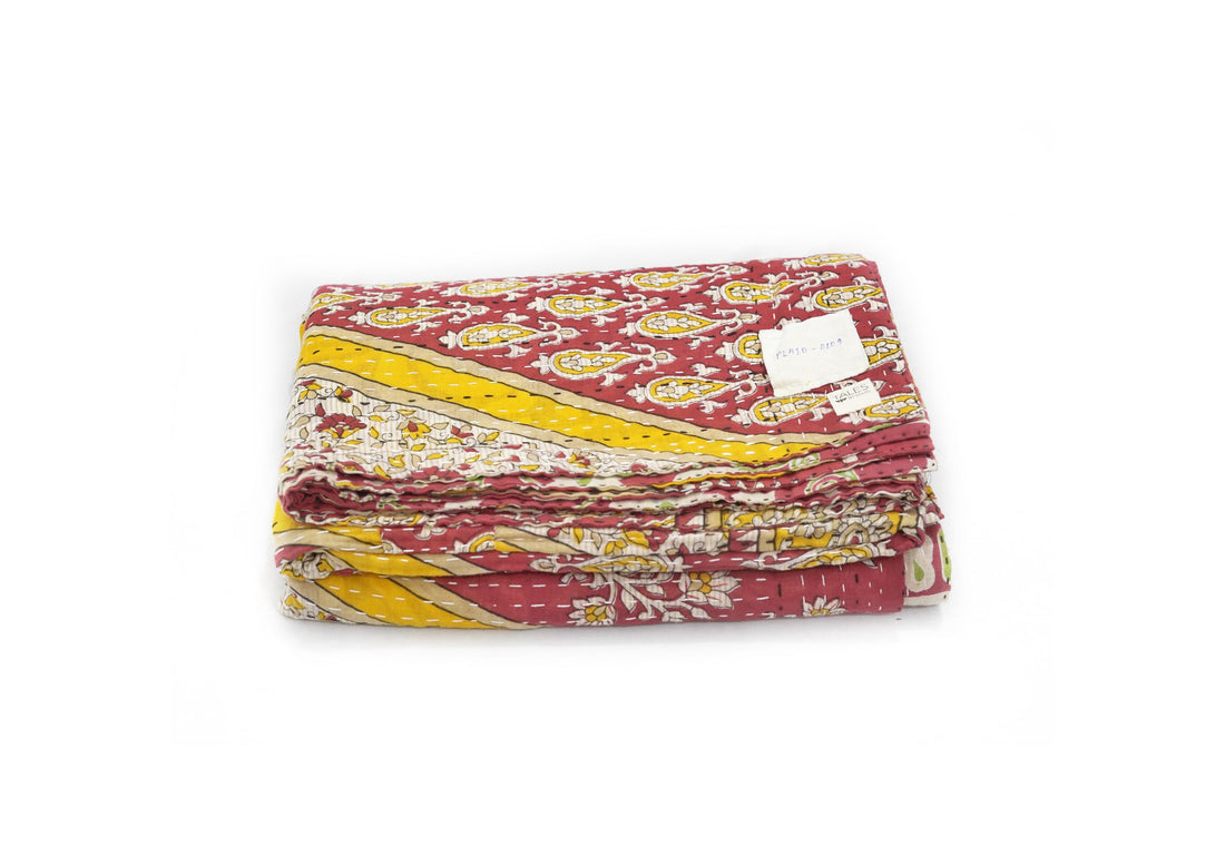 Vintage Sari Kantha Comforts - Sustainable Plaid - 0109