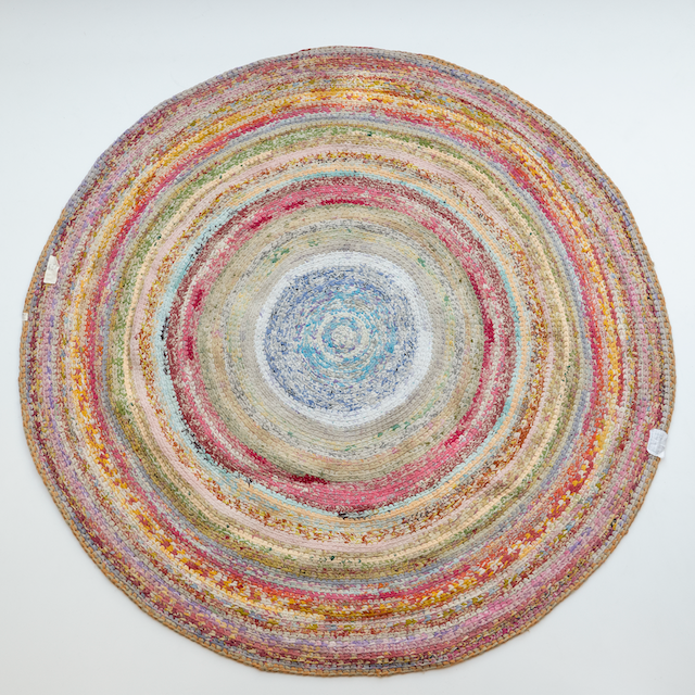 Handmade Sustainable Round Colourful Rug L 200 cm Ø 0040