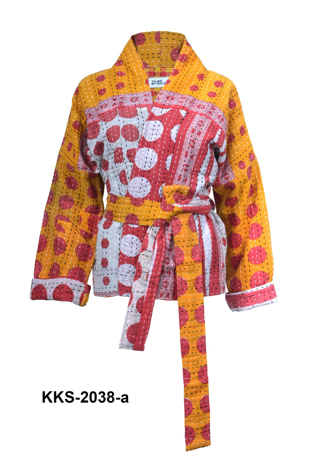 Upcycled &amp; reversible Kantha Jacket - Short - 2038