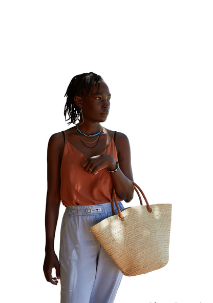 Handcrafted Mkeka Shopper with Short Straps - XL